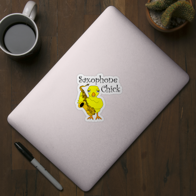 Saxophone Chick Text by Barthol Graphics